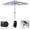 Pure Garden Striped Patio Umbrella, 9 Ft Sun Shade, Push Button Tilt for Outdoor Furniture, Deck or Backyard 50-LG1273 - alternate 6